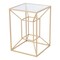 Modern Home 23&#x22; Gold and Clear Top Tesseract Style Square Side Table